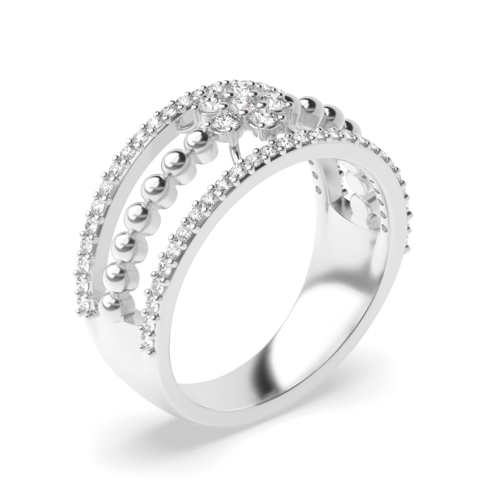 prong setting round shape diamond engagement ring