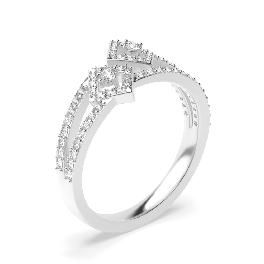 prong setting round shape diamond engagement ring