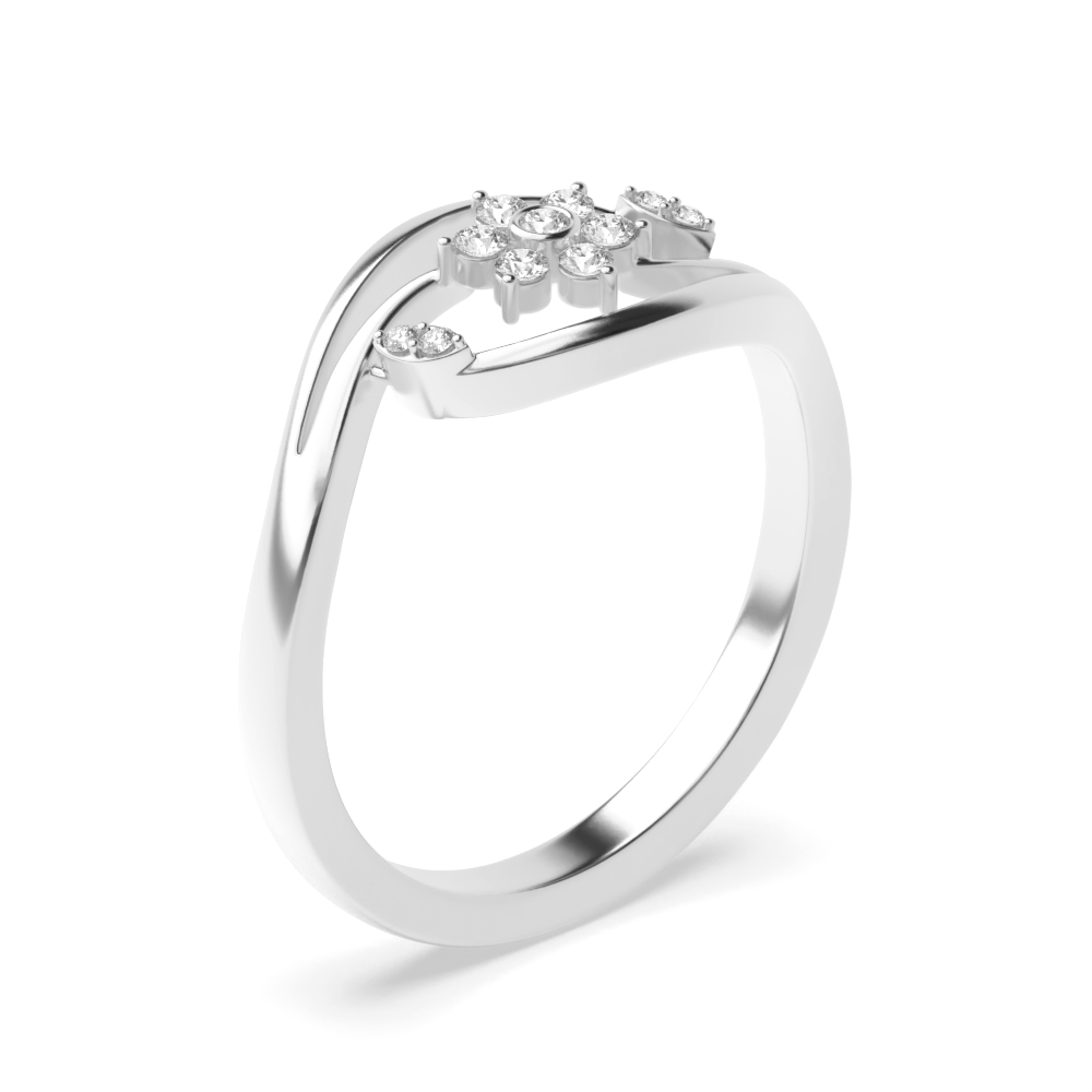 prong setting round shape diamond cluster ring
