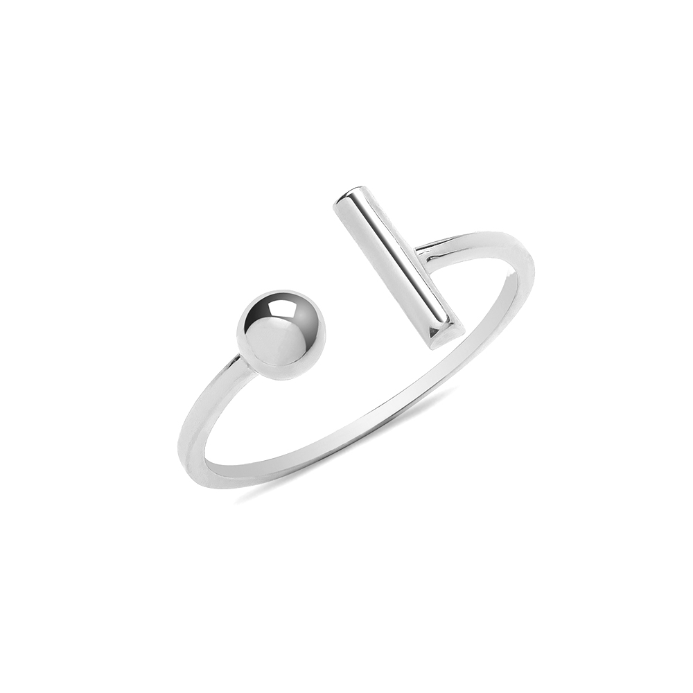 plain metal t bar and bead ring