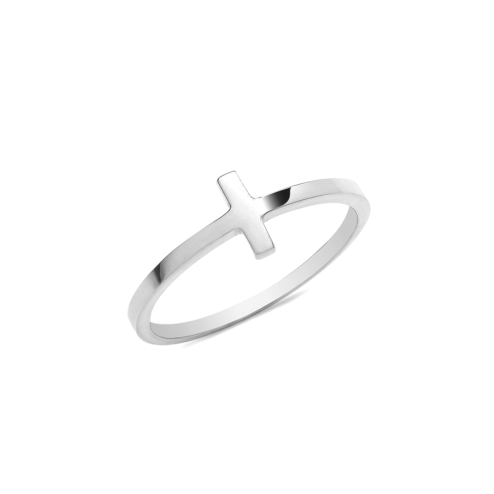 plain metal cross shape ring