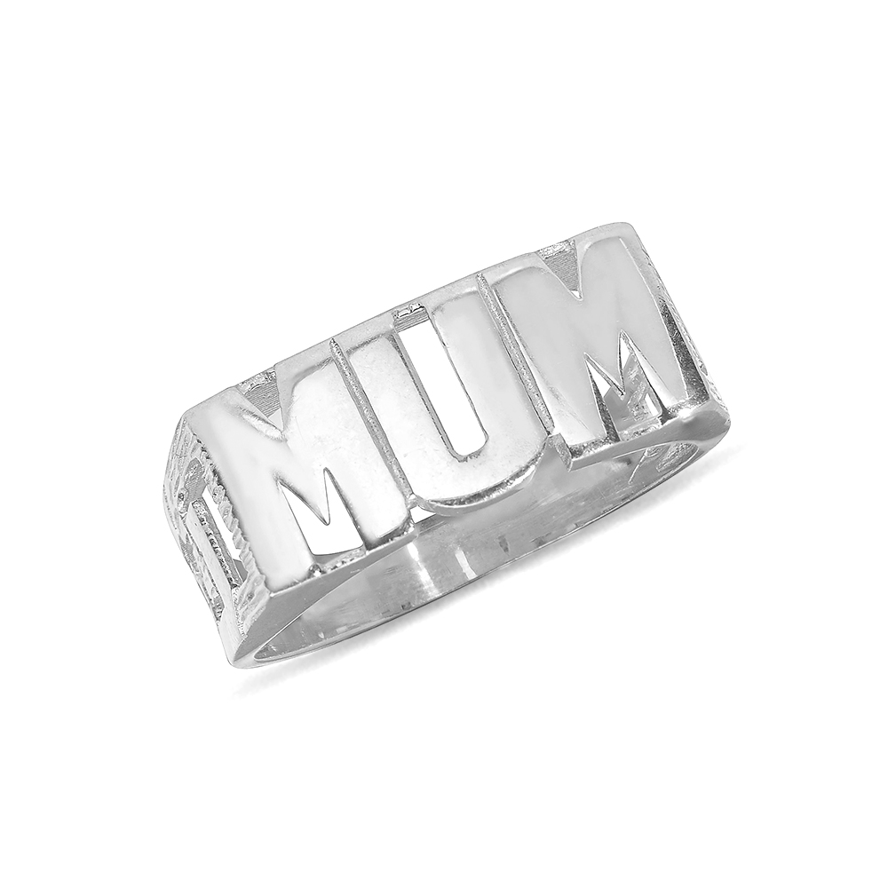 plain metal curb sides mum ring