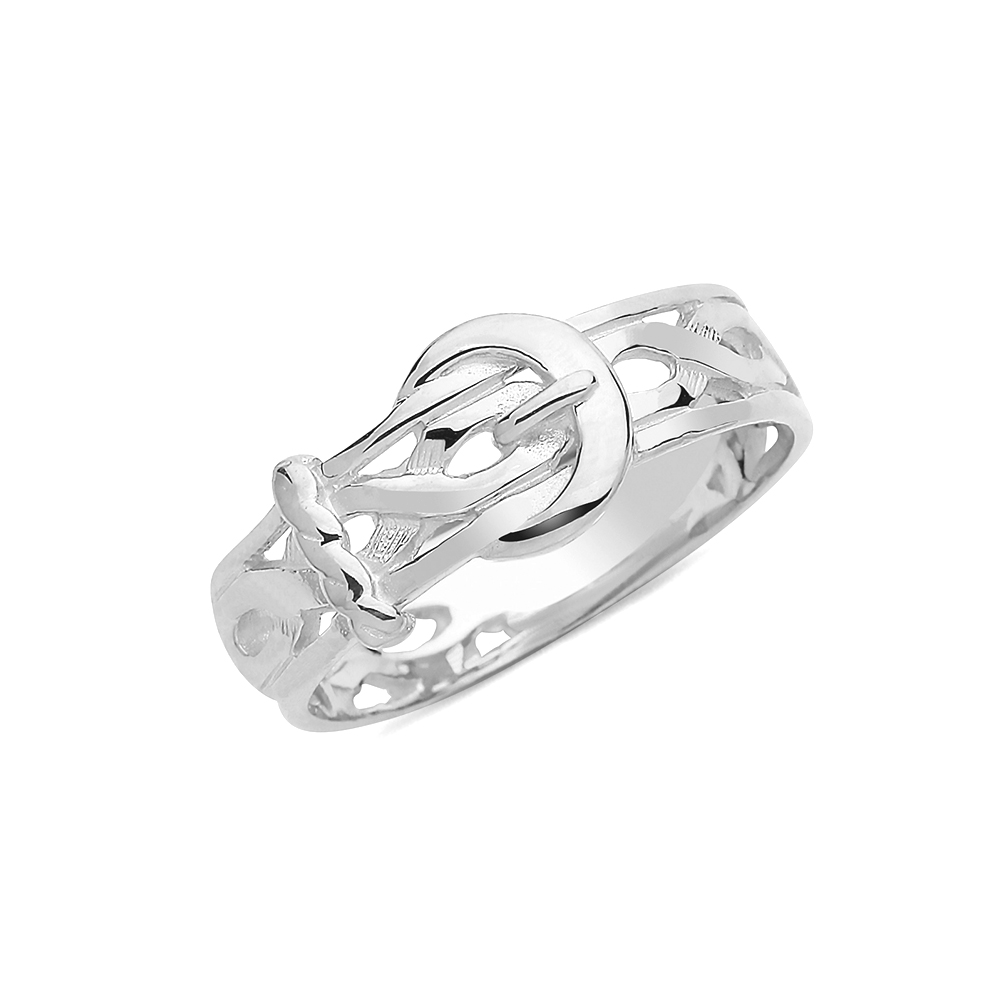 plain metal engraved buckle mens ring