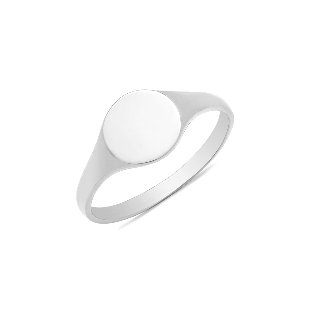 plain metal babies signet round ring