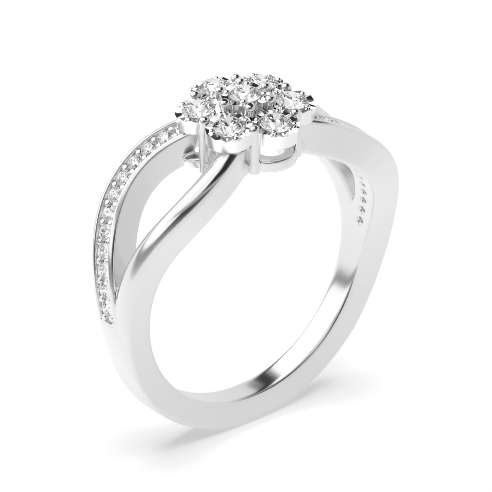 prong setting illusion set round diamond ring