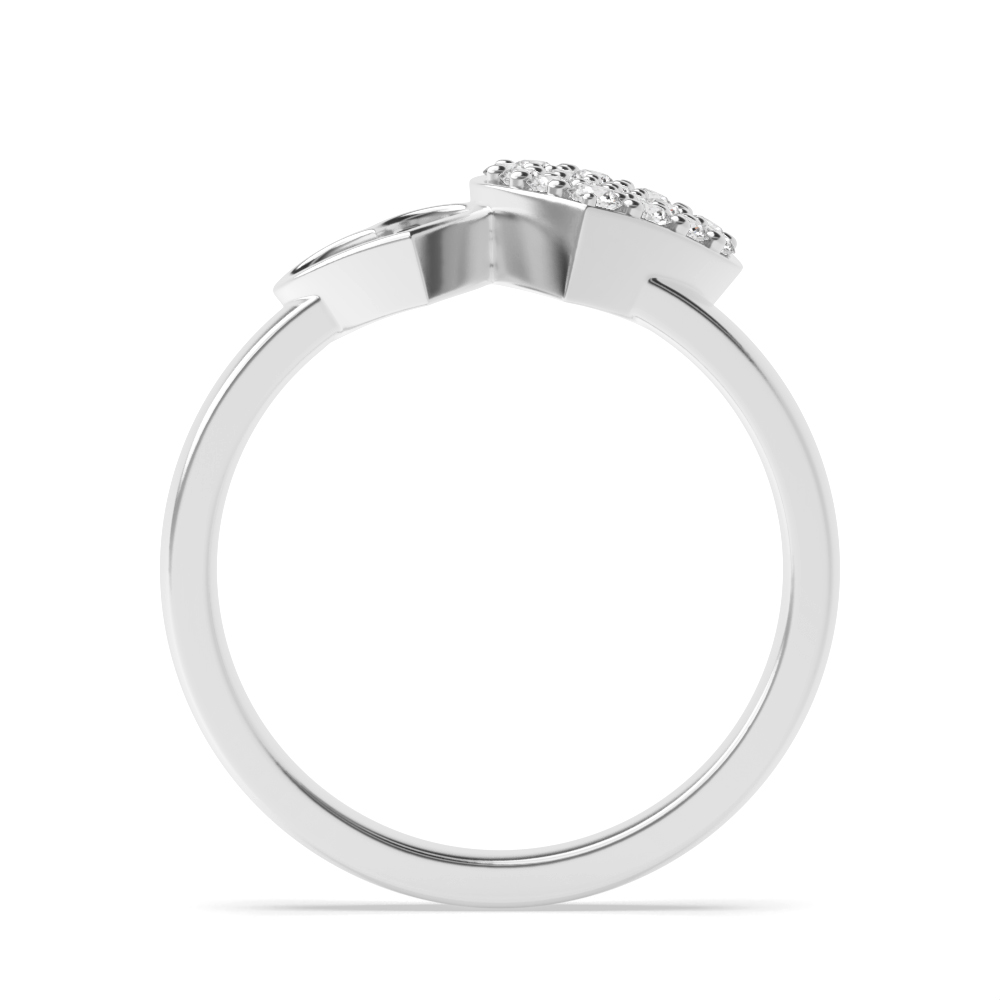 4 Prong Round White Gold Initial m Cluster Diamond Ring