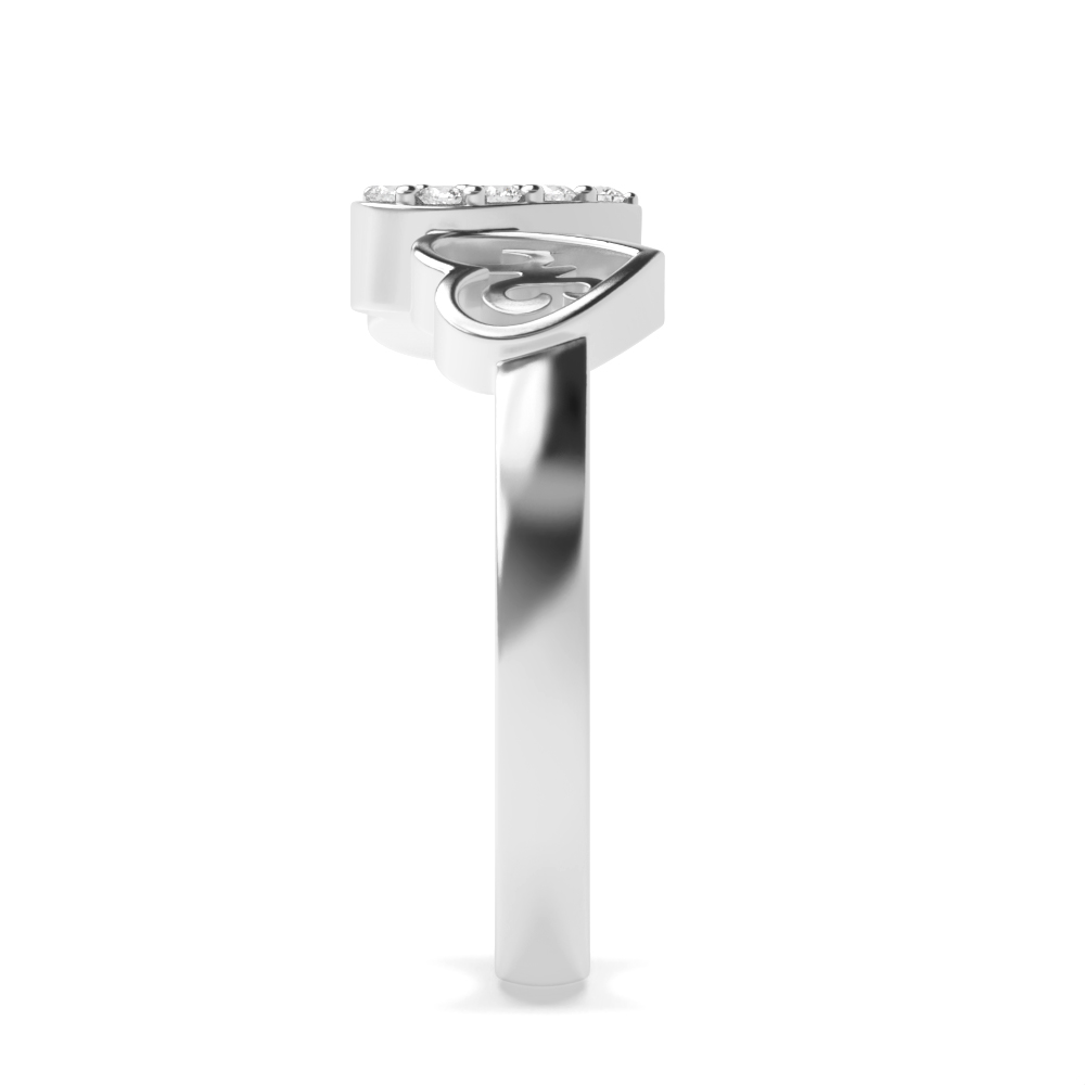 4 Prong Round White Gold Initial m Cluster Diamond Ring