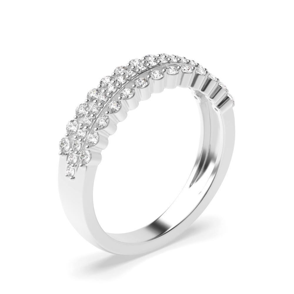 prong setting round diamond half eternity ring