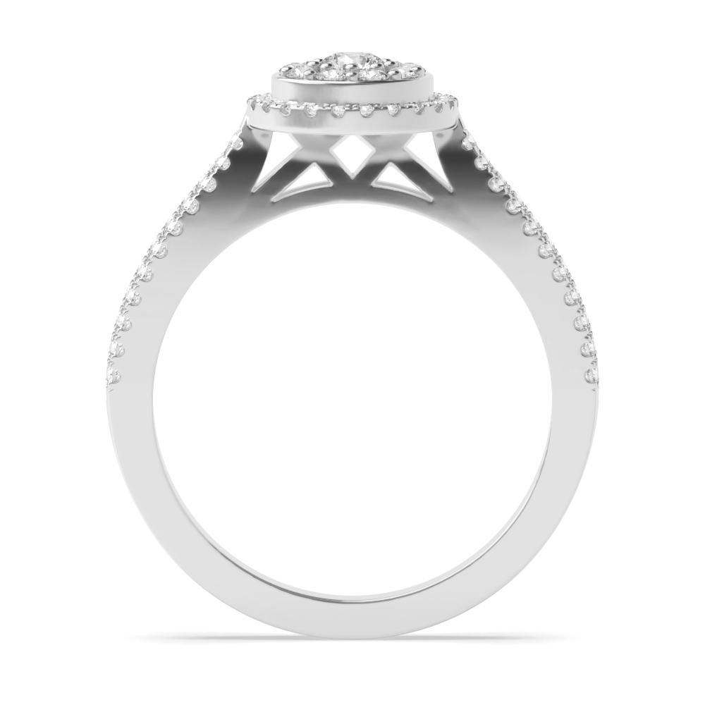 4 Prong Round Luminary pledge Lab Grown Halo Diamond Ring
