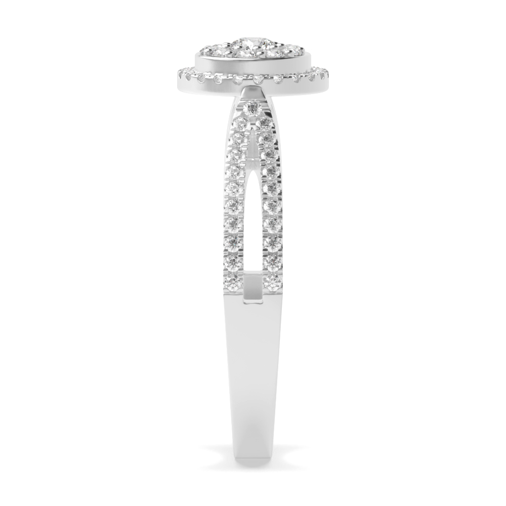 4 Prong Round Luminary pledge Lab Grown Halo Diamond Ring