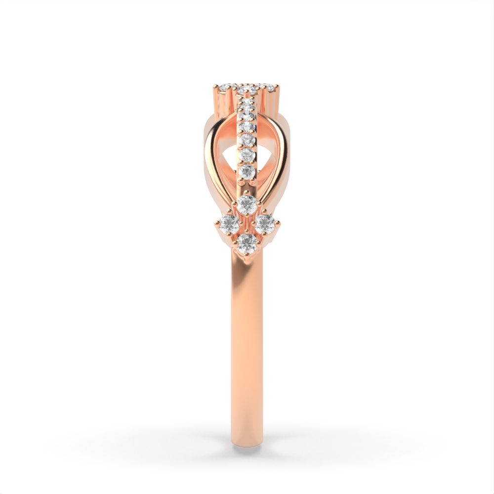 4 Prong Round Rose Gold Aurora unique Unusual Eternity Rings Diamond Ring