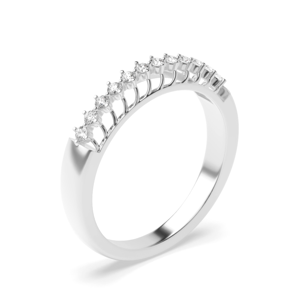 prong setting round diamond half enternity ring