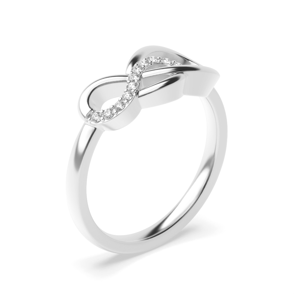 prong setting round diamond enfinity ring