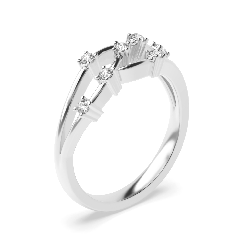 4 prong setting round diamond designer ring