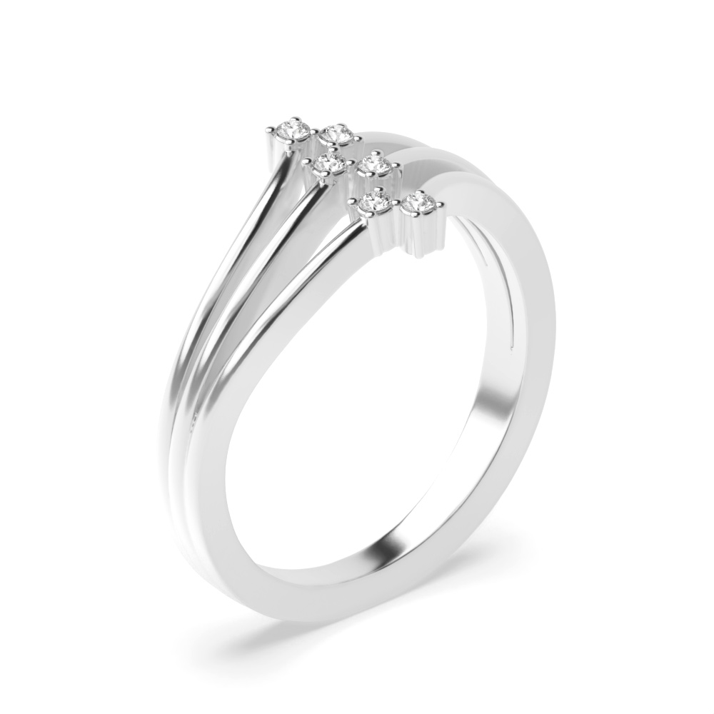 4 prong setting 6 round diamond designer ring