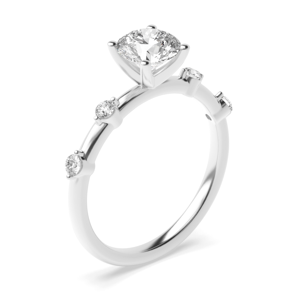 4 prong setting round shape diamond classic solitaire ring