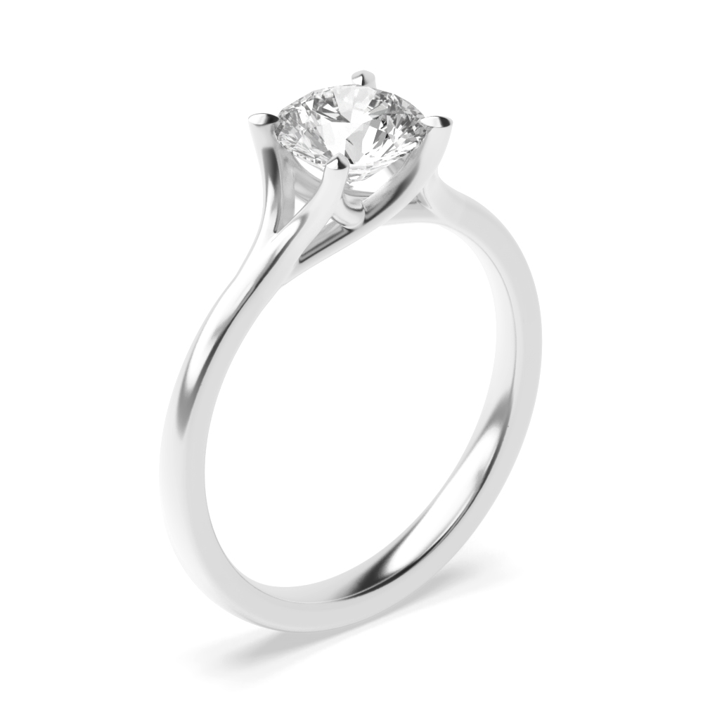 4 prong setting round shape diamond classic solitaire ring