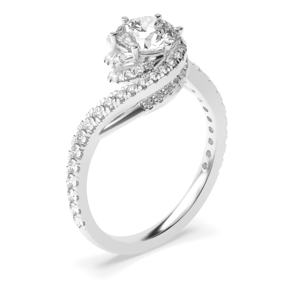 6 Prong Round Cosmic Lab Grown Halo Diamond Ring
