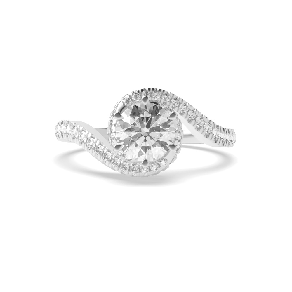 6 Prong Round Cosmic Lab Grown Halo Diamond Ring