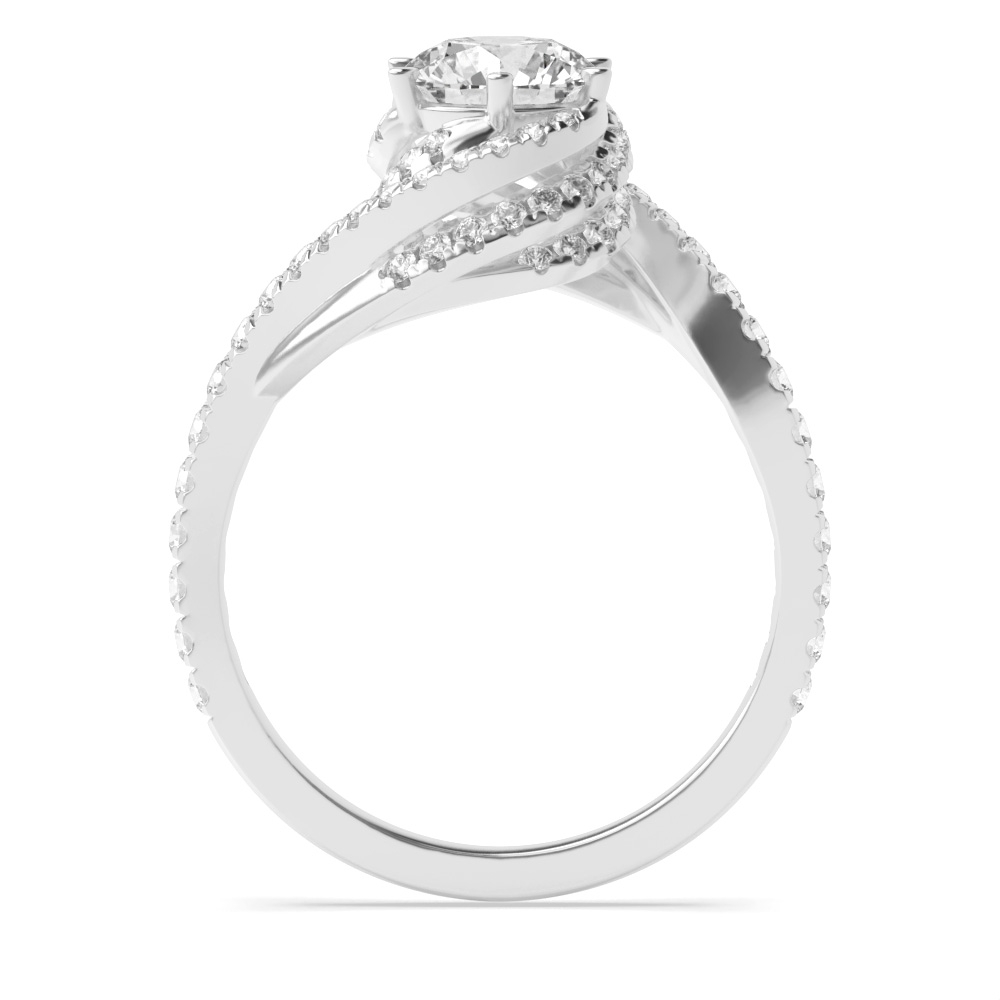 6 Prong Round Cosmic Lab Grown Halo Diamond Ring