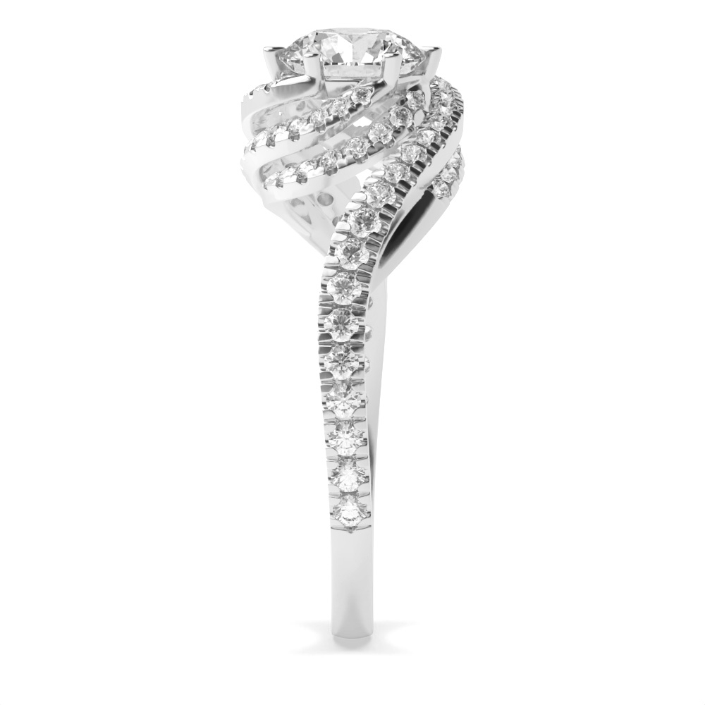 6 Prong Round Cosmic Lab Grown Halo Diamond Ring