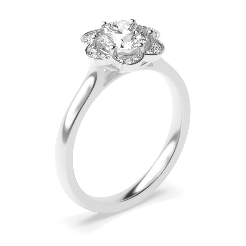 6 prong setting floral shape engagement diamond ring