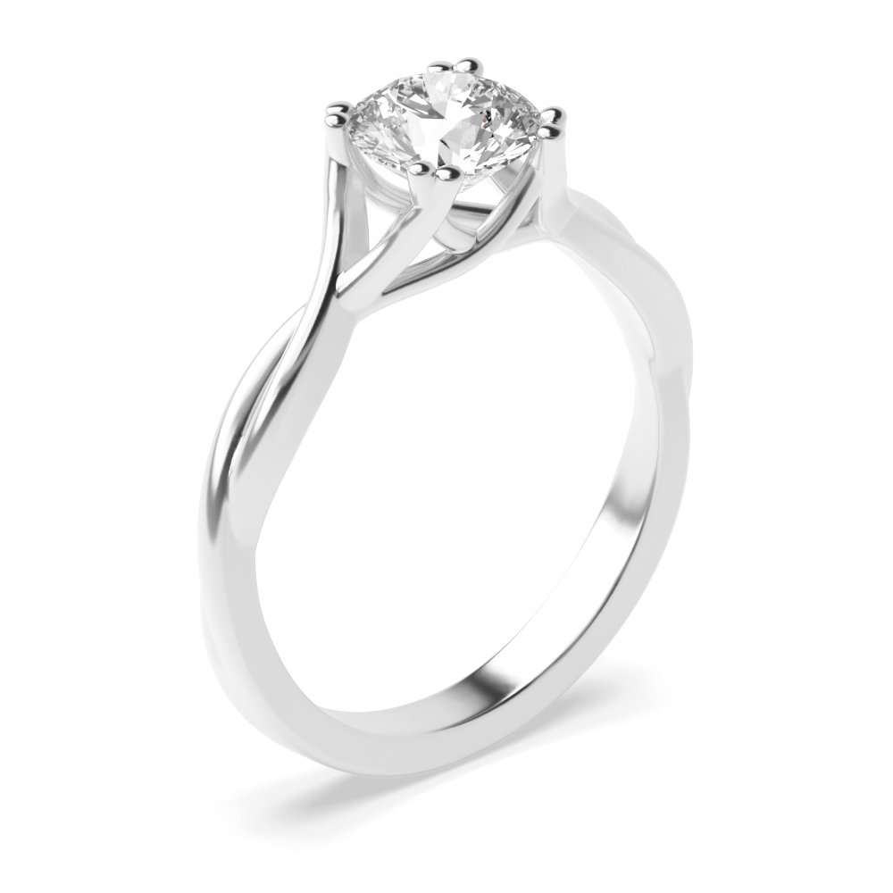 4 prong setting round shape classic solitaire diamond ring