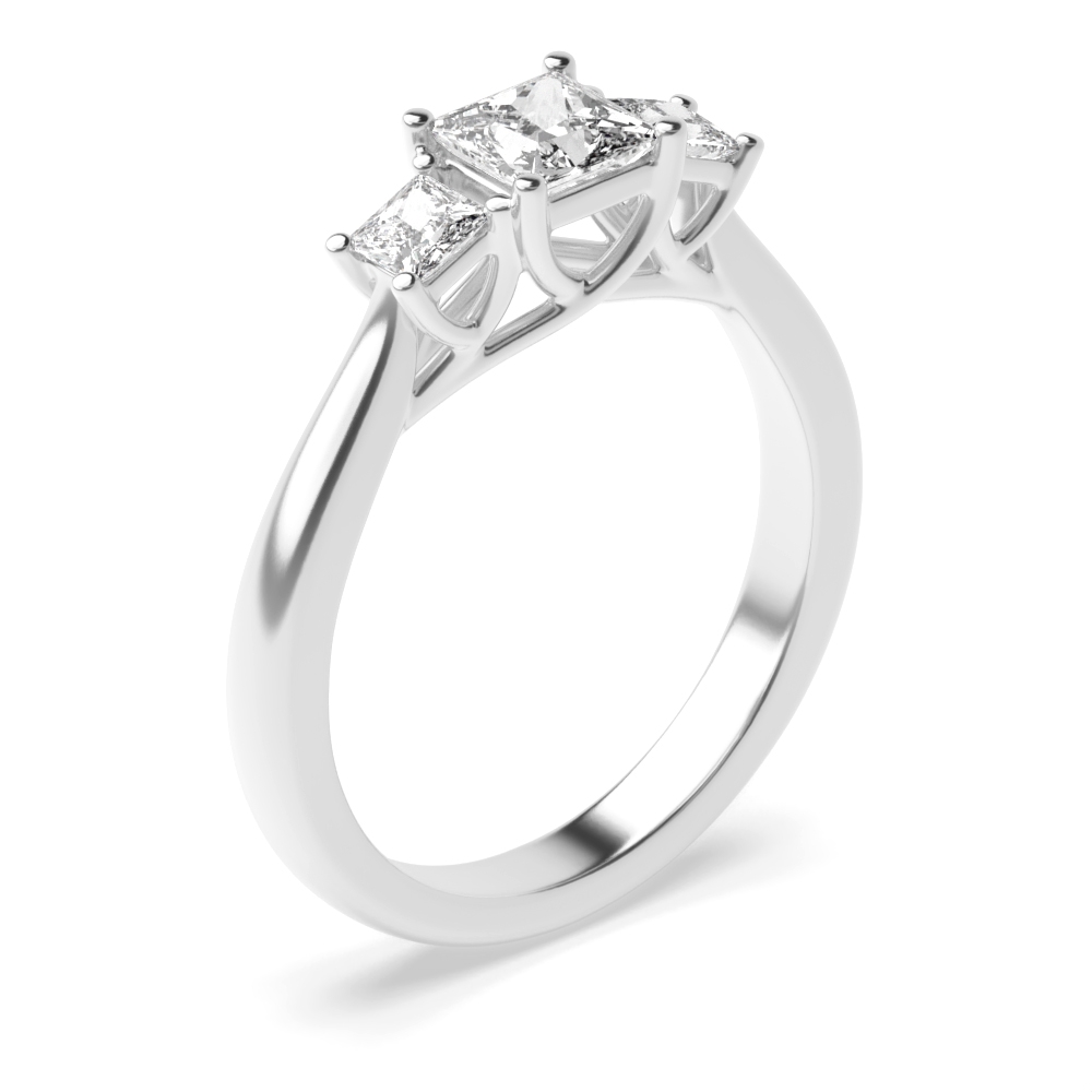 4 prong setting princess trilogy diamond engagement ring