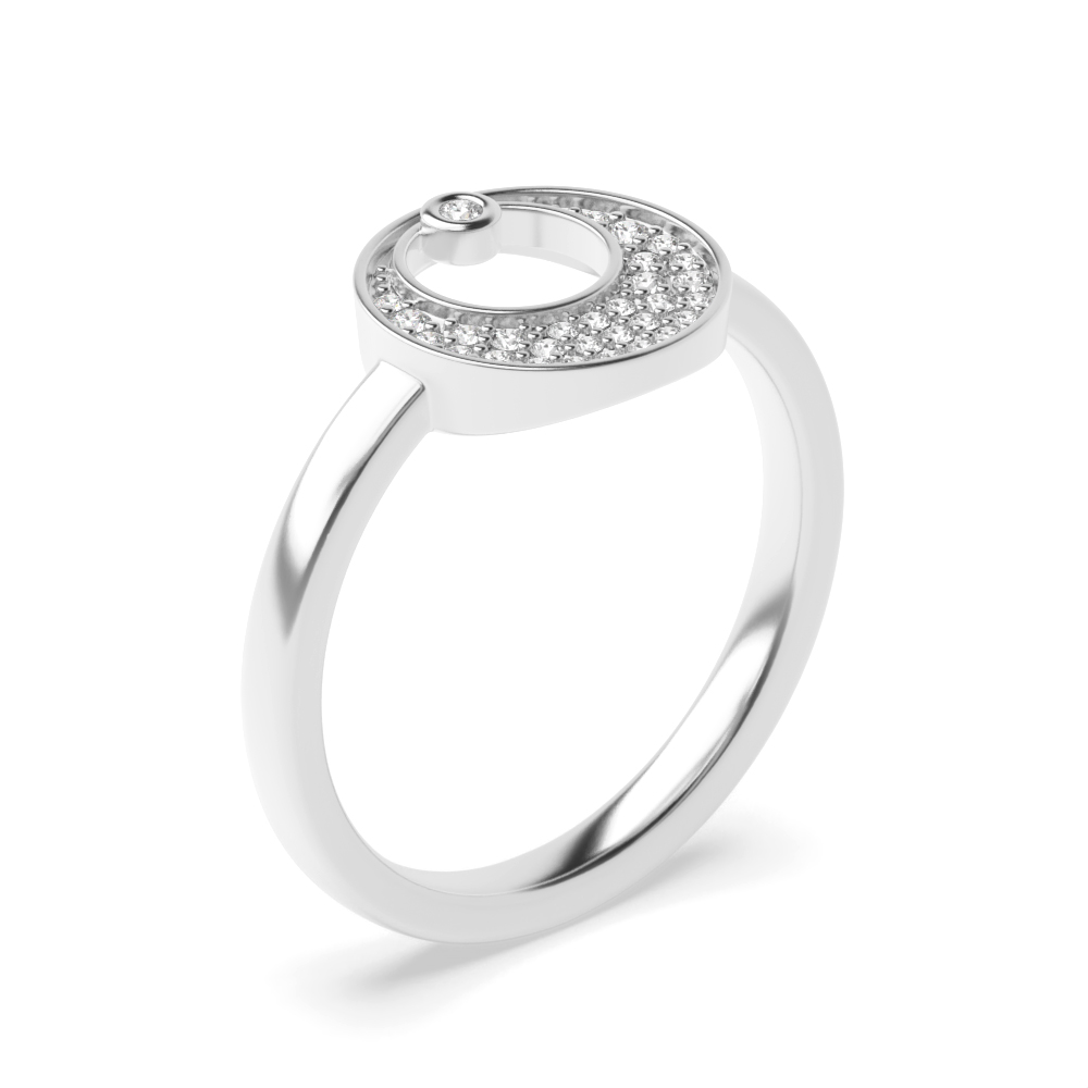 pave setting round shape dimaond designer ring