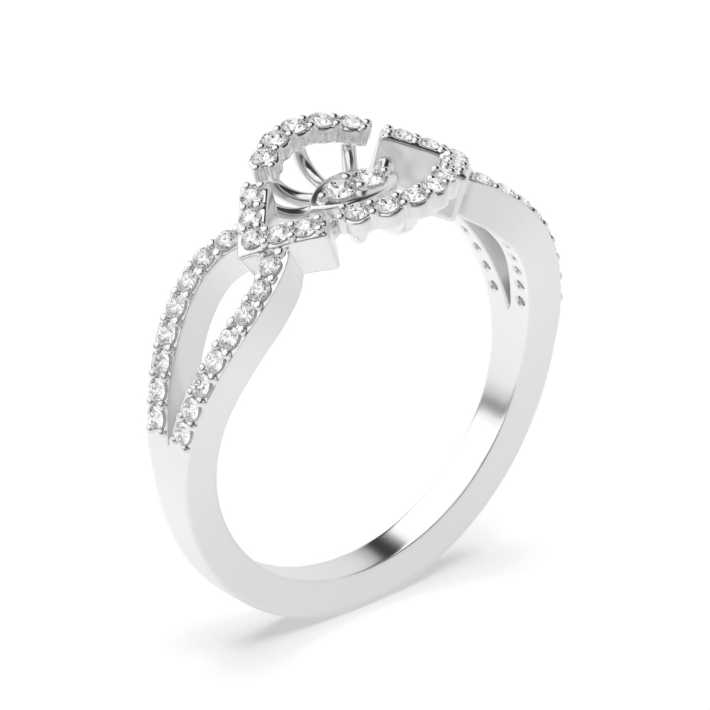 4 prong setting round shape diamond designer ring