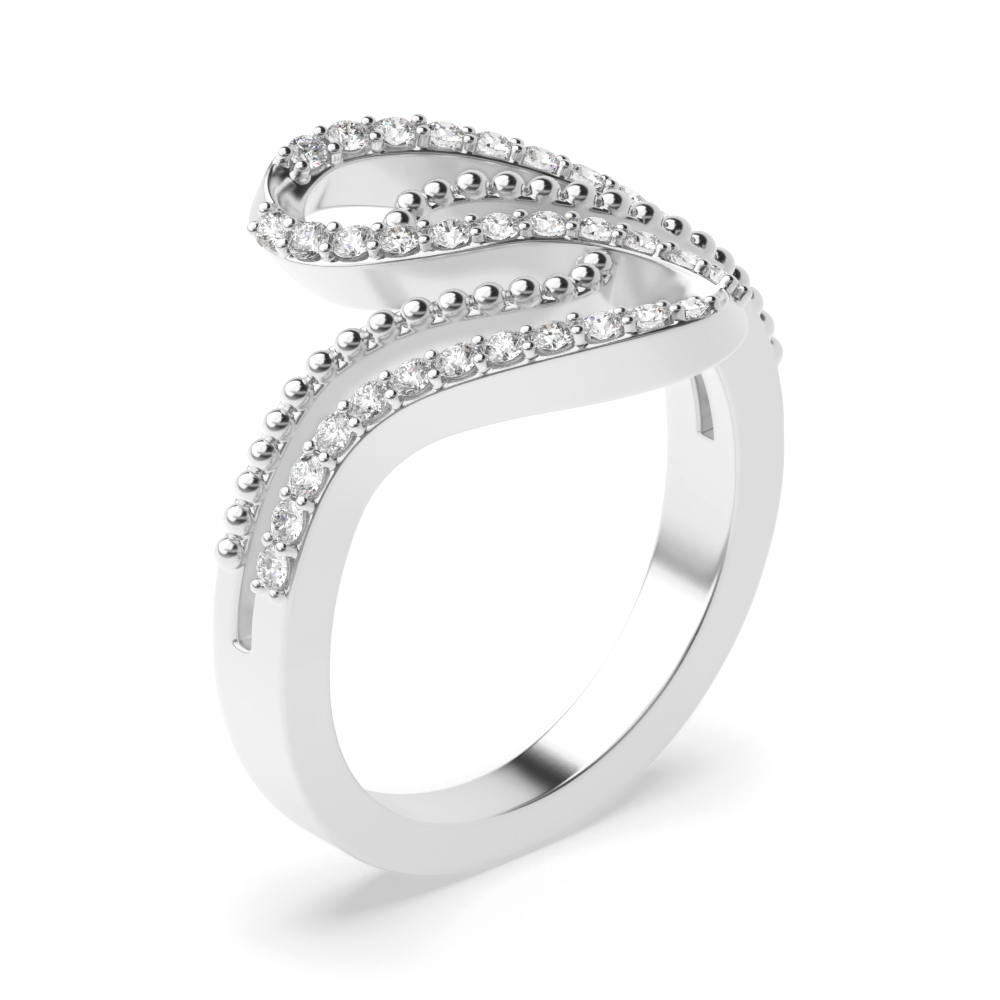 4 prong setting round shape unique style diamond designer ring