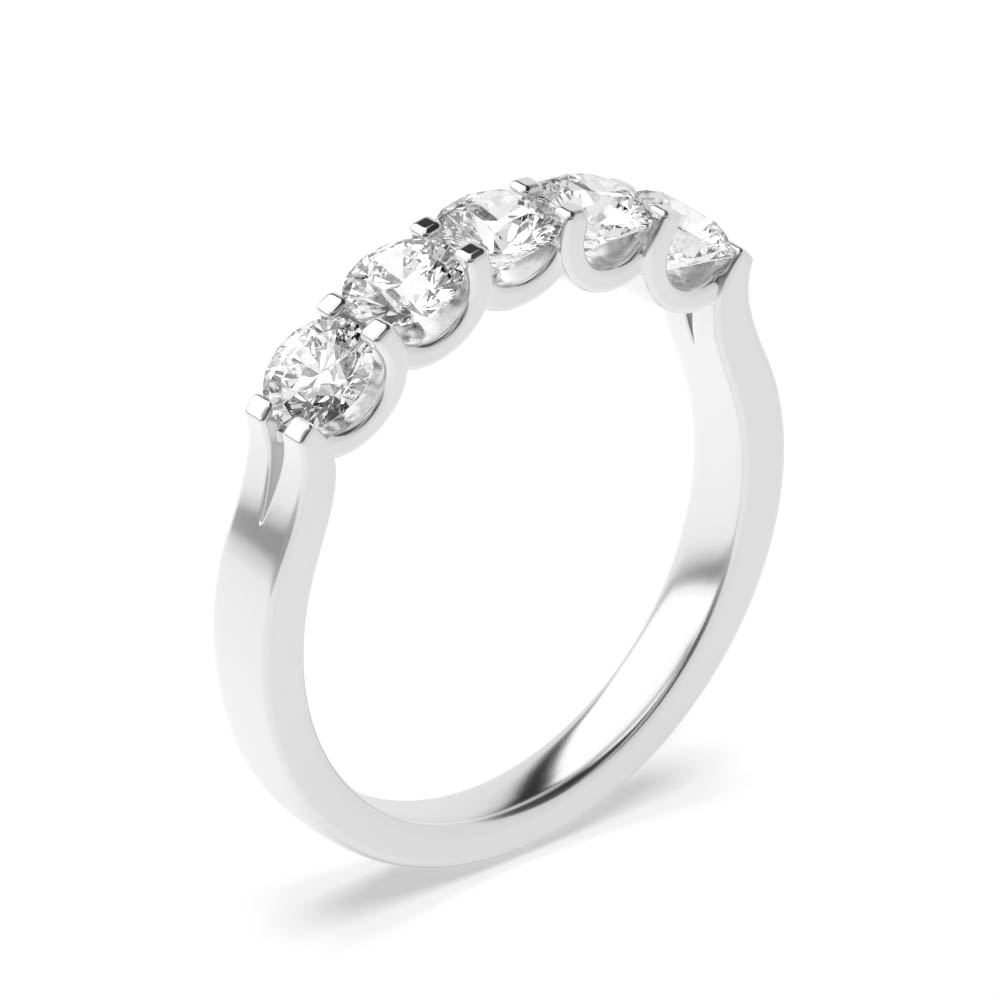 5 Stone Round Diamond Half Eternity Ring