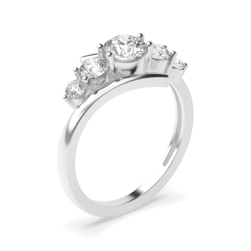 4 Prong Setting crossover Five Stone Ring