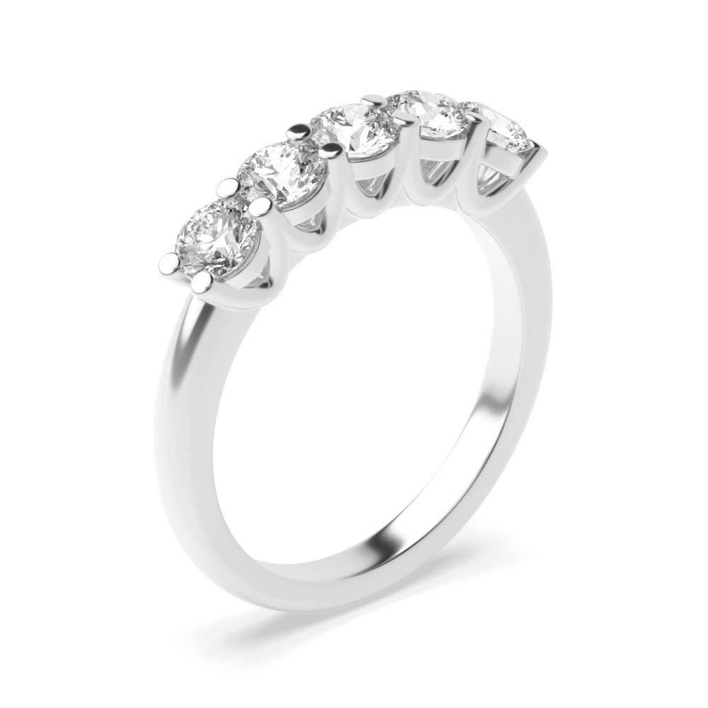 4 Prong Setting Round 5 Stone Diamond Ring