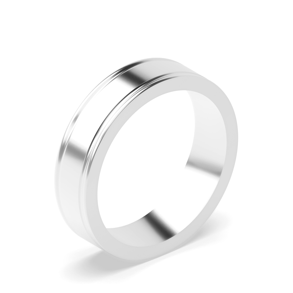 Shoulder Cut Flat Comfort Fit Plain Women Wedding Bands (2.0 - 6.0mm)