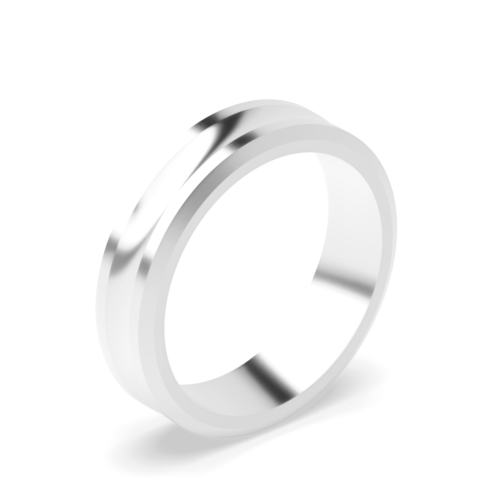 Diamond Cut Traditional Court Plain Women Wedding Bands (2.0 - 6.0mm)