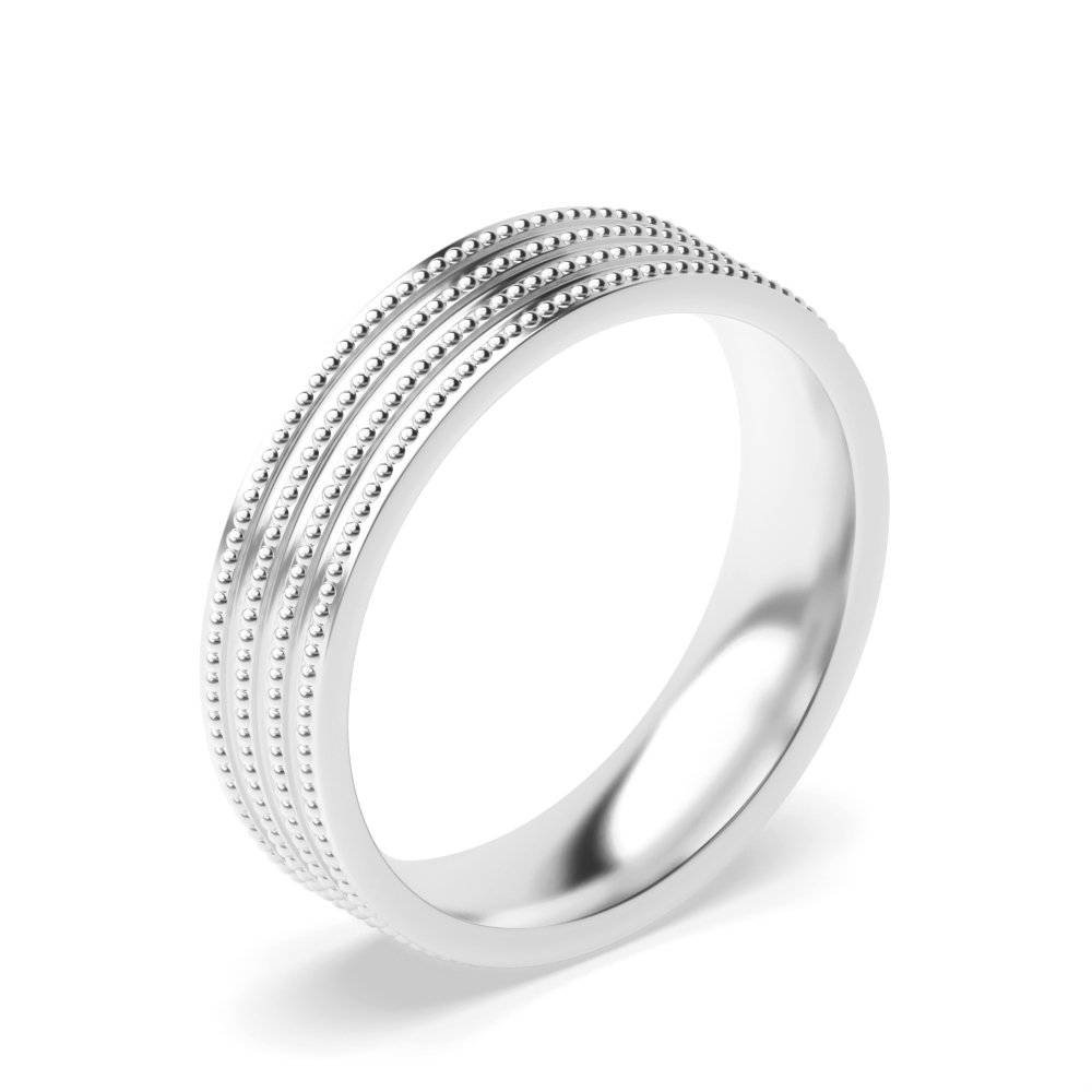 4 Millgrained Polished Finish Wedding Bands (2.0 - 6.0mm)