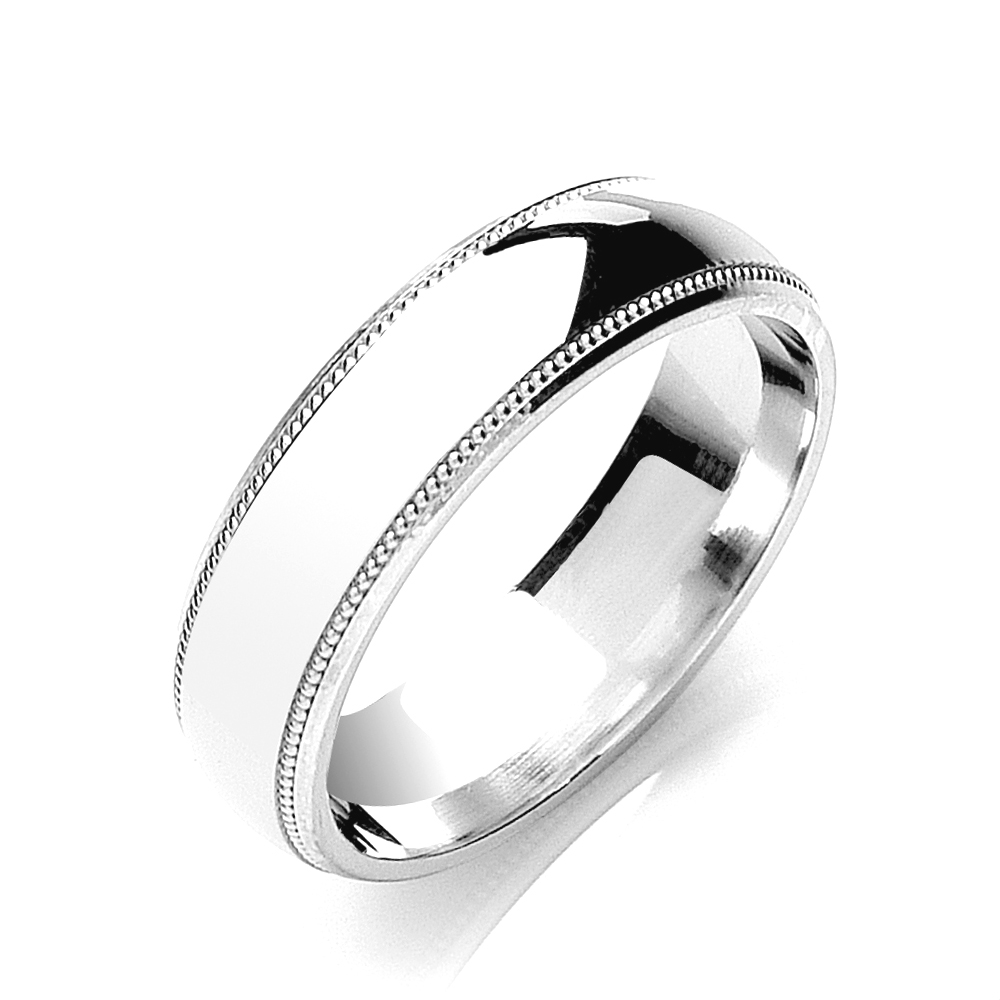 4mm 5mm And 6mm Court Mill Grain Edges Wedding Band