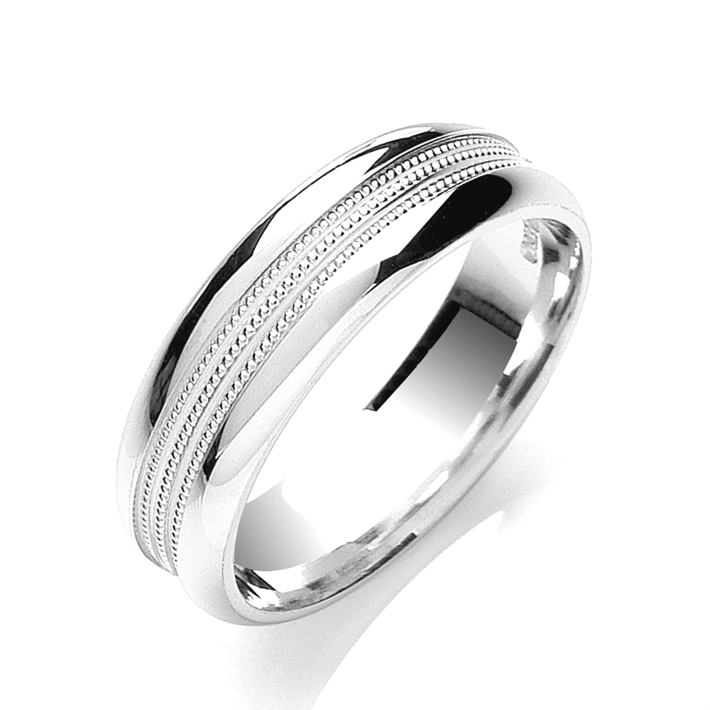 6mm Court Mill Grain Centre Wedding Band