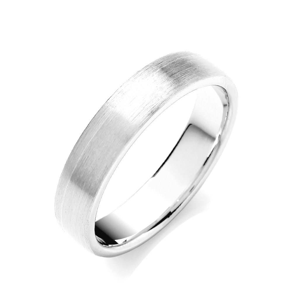 5mm Flat Court Two Colour Matt Finish Wedding Band