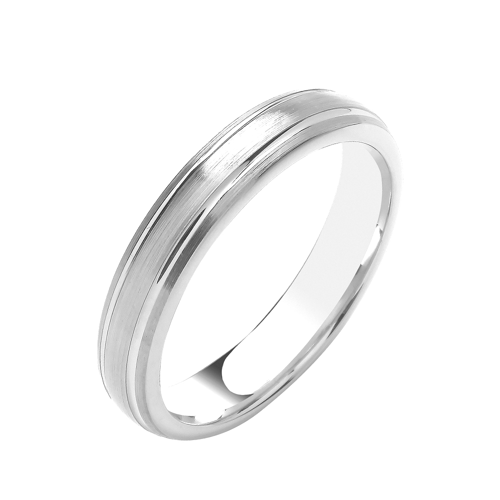 4mm Traditional Court Track Edges Wedding Band