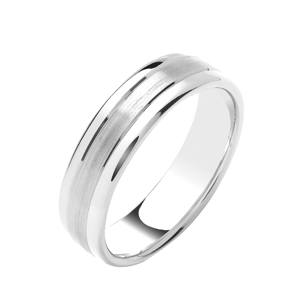 6mm Soft Court Polished Edges And Matt Centre Wedding Band
