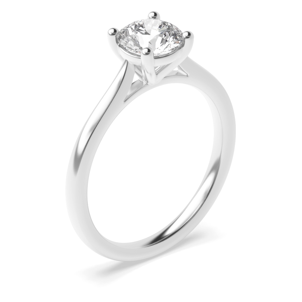 the exquisite 4 prong setting round shape classic solitaire ring
