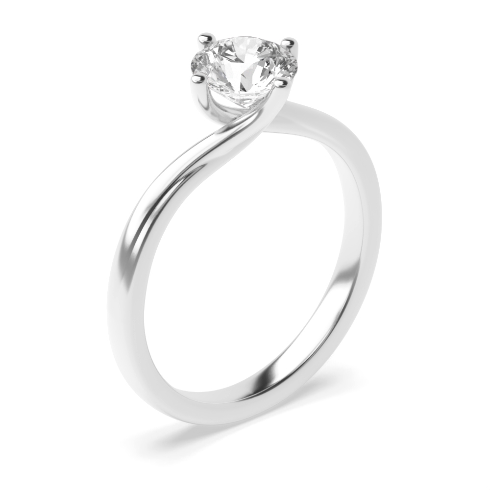 4 prong setting round diamond solitaire engagement ring