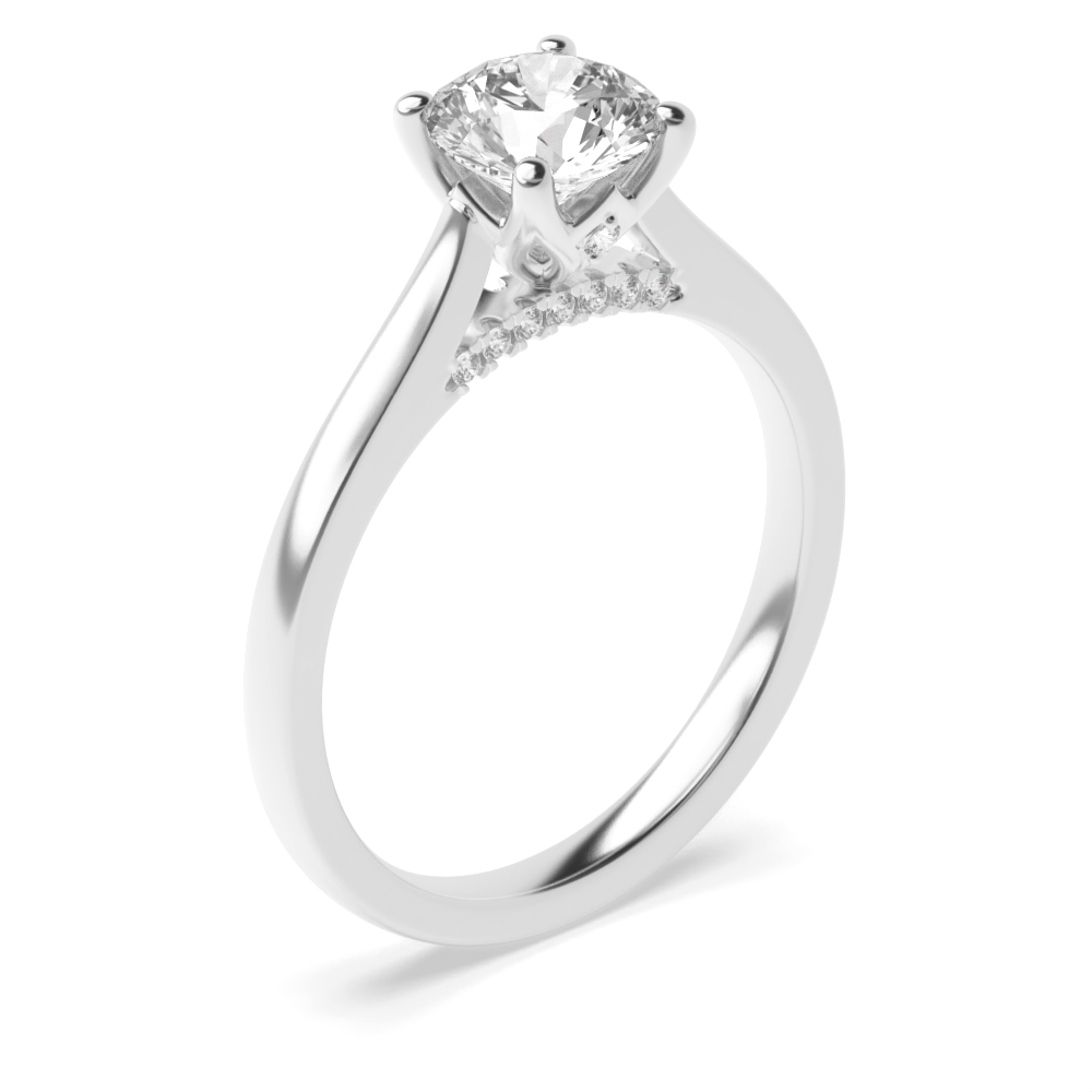 4 prong setting round diamond solitaire engagement ring